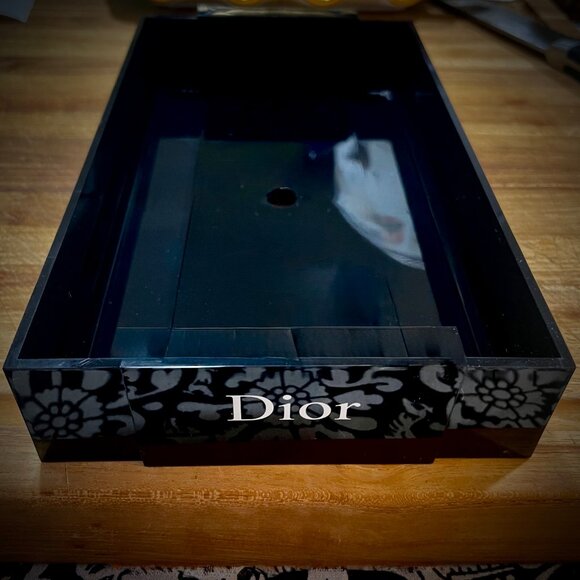 CHRISTIAN DIOR  Black Lacquer Pull Out Display TRAY  8.5" x 5" x 1.5" New in Box - Picture 10 of 15